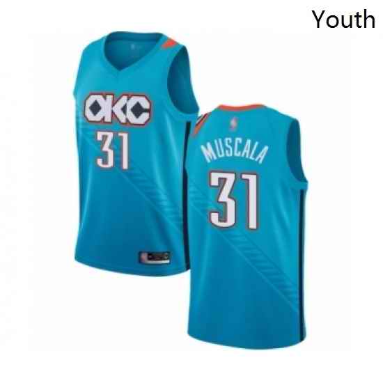 Youth Oklahoma City Thunder 31 Mike Muscala Swingman Turquoise Basketball Jersey City Edition